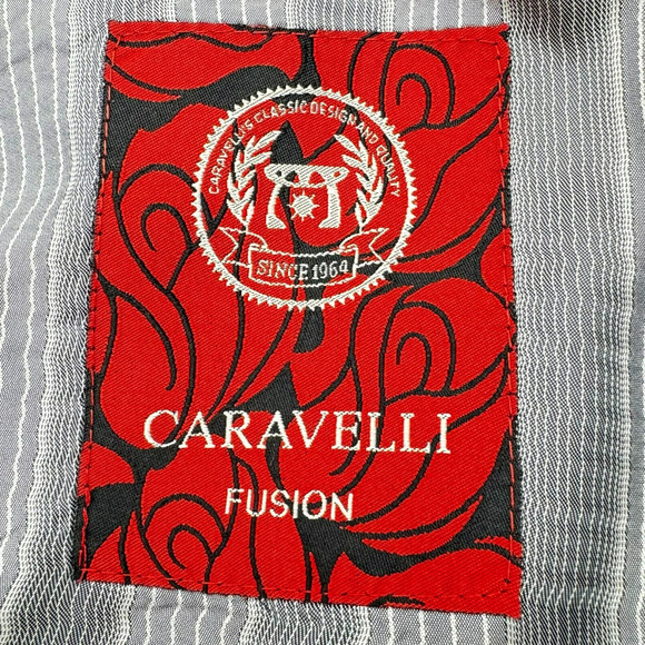 CARAVELLI Men's 2 Piece Black Formal‎ Suit Set Jacket 58 Long Pants 54" Waist - Picture 7 of 16